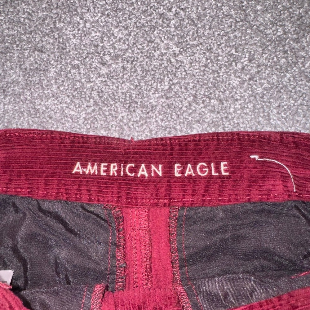 American Eagle Burgundy Red High-Rise A-Line Silhouette Corduroy Skirt Size 0 - Picture 2 of 8